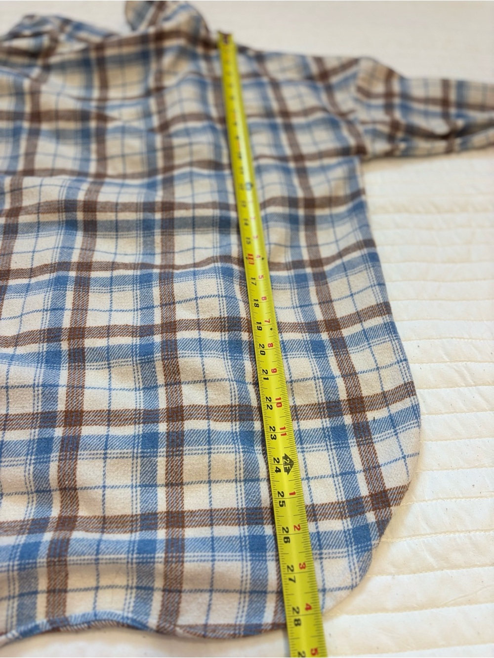 Altar'd State Blue Brown Plaid Flannel Oversized Shacket Women's Small - Picture 4 of 7